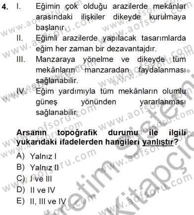 Bina ve Yapım Bilgisi Dersi 2013 - 2014 Yılı Tek Ders Sınav Soruları 4. Soru