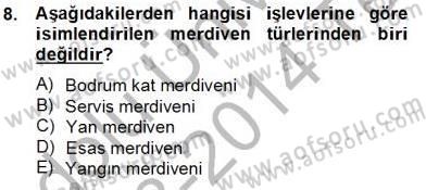 Bina ve Yapım Bilgisi Dersi 2013 - 2014 Yılı Tek Ders Sınav Soruları 8. Soru