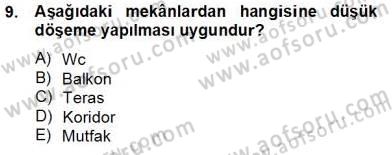 Bina ve Yapım Bilgisi Dersi 2013 - 2014 Yılı Tek Ders Sınav Soruları 9. Soru