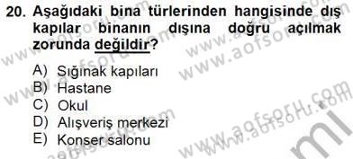 Bina ve Yapım Bilgisi Dersi Ara Sınavı Deneme Sınav Soruları 20. Soru