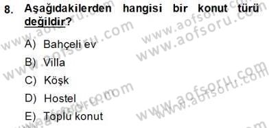 Bina ve Yapım Bilgisi Dersi Ara Sınavı Deneme Sınav Soruları 8. Soru