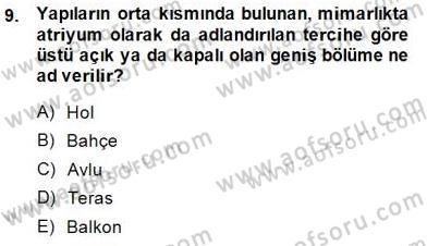 Bina ve Yapım Bilgisi Dersi Ara Sınavı Deneme Sınav Soruları 9. Soru