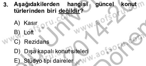Bina ve Yapım Bilgisi Dersi 2014 - 2015 Yılı (Final) Dönem Sonu Sınav Soruları 3. Soru