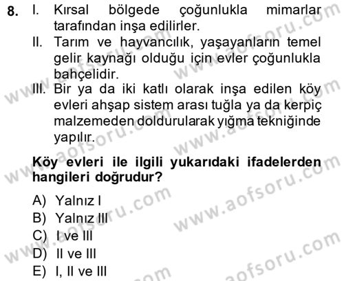 Bina ve Yapım Bilgisi Dersi 2014 - 2015 Yılı Tek Ders Sınav Soruları 8. Soru
