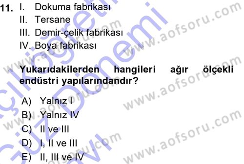 Bina ve Yapım Bilgisi Dersi 2015 - 2016 Yılı (Vize) Ara Sınav Soruları 11. Soru