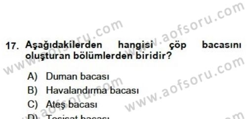 Bina ve Yapım Bilgisi Dersi 2015 - 2016 Yılı (Vize) Ara Sınav Soruları 17. Soru