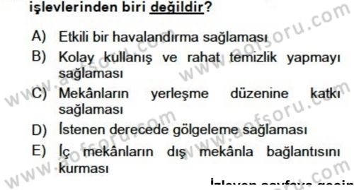 Bina ve Yapım Bilgisi Dersi 2015 - 2016 Yılı (Vize) Ara Sınav Soruları 20. Soru