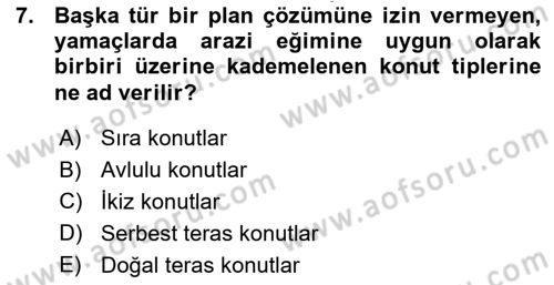 Bina ve Yapım Bilgisi Dersi 2015 - 2016 Yılı (Vize) Ara Sınav Soruları 7. Soru