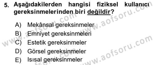 Bina ve Yapım Bilgisi Dersi 2015 - 2016 Yılı (Final) Dönem Sonu Sınav Soruları 5. Soru