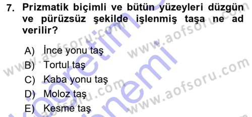 Bina ve Yapım Bilgisi Dersi 2015 - 2016 Yılı (Final) Dönem Sonu Sınav Soruları 7. Soru
