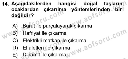 Bina ve Yapım Bilgisi Dersi 2015 - 2016 Yılı Tek Ders Sınav Soruları 14. Soru