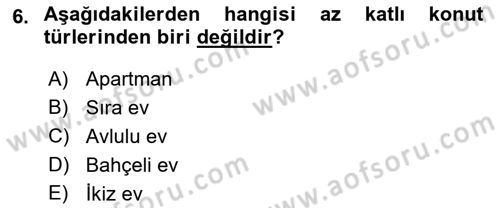 Bina ve Yapım Bilgisi Dersi 2015 - 2016 Yılı Tek Ders Sınav Soruları 6. Soru