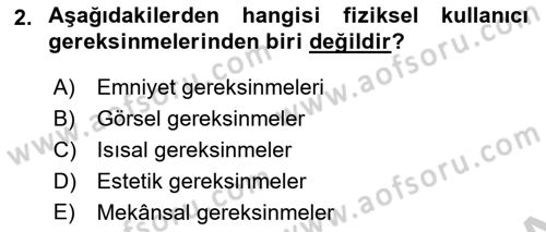 Bina ve Yapım Bilgisi Dersi 2016 - 2017 Yılı 3 Ders Sınav Soruları 2. Soru