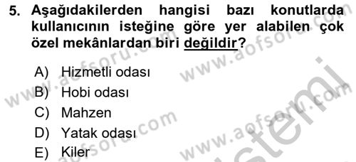 Bina ve Yapım Bilgisi Dersi 2016 - 2017 Yılı 3 Ders Sınav Soruları 5. Soru