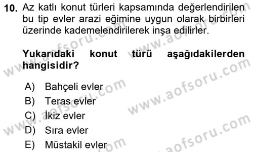 Bina ve Yapım Bilgisi Dersi 2016 - 2017 Yılı (Vize) Ara Sınav Soruları 10. Soru