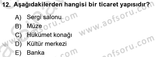 Bina ve Yapım Bilgisi Dersi 2016 - 2017 Yılı (Vize) Ara Sınav Soruları 12. Soru