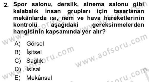 Bina ve Yapım Bilgisi Dersi 2016 - 2017 Yılı (Vize) Ara Sınav Soruları 2. Soru