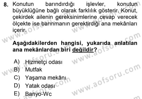 Bina ve Yapım Bilgisi Dersi 2016 - 2017 Yılı (Vize) Ara Sınav Soruları 8. Soru