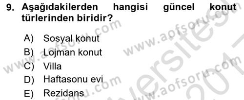 Bina ve Yapım Bilgisi Dersi 2016 - 2017 Yılı (Vize) Ara Sınav Soruları 9. Soru