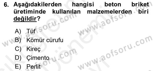 Bina ve Yapım Bilgisi Dersi 2016 - 2017 Yılı (Final) Dönem Sonu Sınav Soruları 6. Soru
