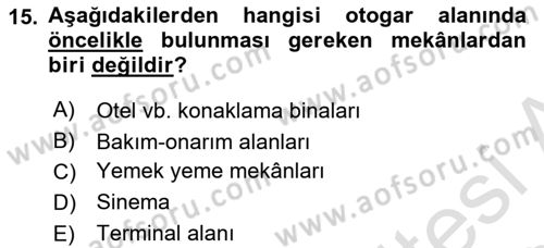 Bina ve Yapım Bilgisi Dersi 2017 - 2018 Yılı (Vize) Ara Sınav Soruları 15. Soru
