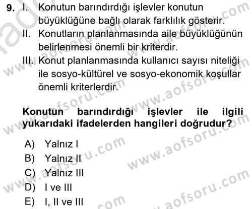 Bina ve Yapım Bilgisi Dersi 2017 - 2018 Yılı (Vize) Ara Sınav Soruları 9. Soru