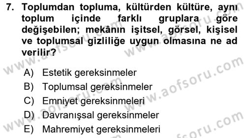 Bina ve Yapım Bilgisi Dersi 2017 - 2018 Yılı (Final) Dönem Sonu Sınav Soruları 7. Soru