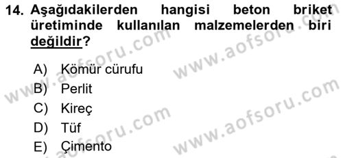 Bina ve Yapım Bilgisi Dersi 2018 - 2019 Yılı 3 Ders Sınav Soruları 14. Soru