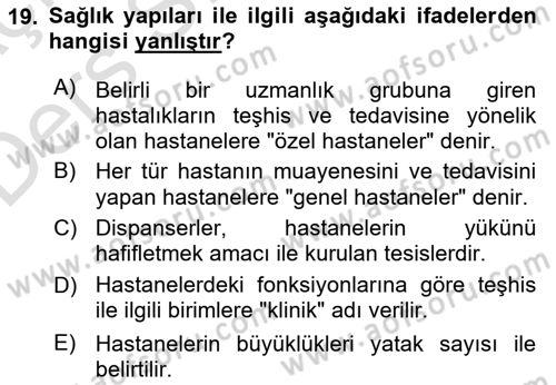 Bina ve Yapım Bilgisi Dersi 2018 - 2019 Yılı 3 Ders Sınav Soruları 19. Soru