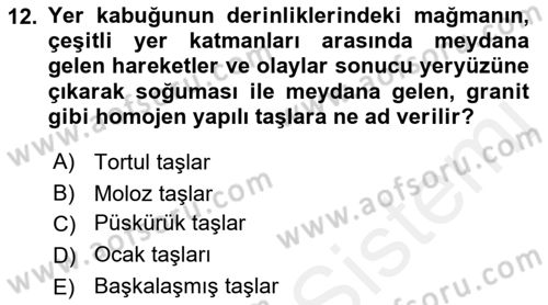 Bina ve Yapım Bilgisi Dersi 2018 - 2019 Yılı (Final) Dönem Sonu Sınav Soruları 12. Soru