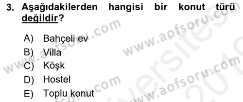 Bina ve Yapım Bilgisi Dersi 2018 - 2019 Yılı (Final) Dönem Sonu Sınav Soruları 3. Soru