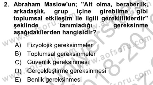 Bina ve Yapım Bilgisi Dersi 2018 - 2019 Yılı Yaz Okulu Sınav Soruları 2. Soru