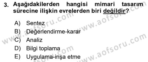 Bina ve Yapım Bilgisi Dersi 2018 - 2019 Yılı Yaz Okulu Sınav Soruları 3. Soru