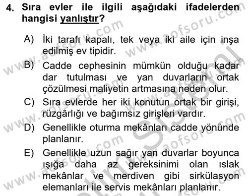 Bina ve Yapım Bilgisi Dersi 2018 - 2019 Yılı Yaz Okulu Sınav Soruları 4. Soru