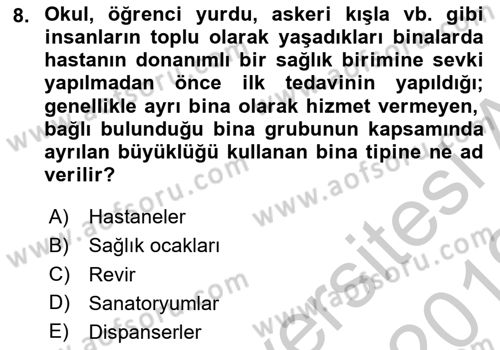 Bina ve Yapım Bilgisi Dersi 2018 - 2019 Yılı Yaz Okulu Sınav Soruları 8. Soru