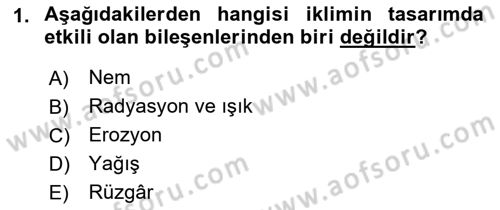 Bina ve Yapım Bilgisi Dersi 2019 - 2020 Yılı (Vize) Ara Sınav Soruları 1. Soru