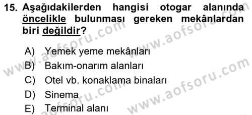 Bina ve Yapım Bilgisi Dersi 2019 - 2020 Yılı (Vize) Ara Sınav Soruları 15. Soru