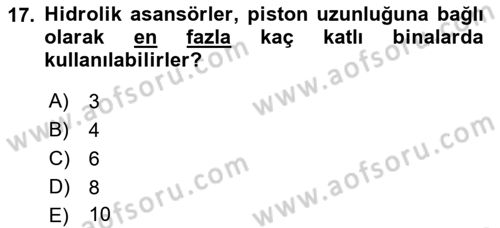 Bina ve Yapım Bilgisi Dersi 2019 - 2020 Yılı (Vize) Ara Sınav Soruları 17. Soru