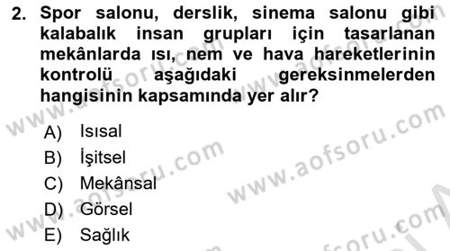 Bina ve Yapım Bilgisi Dersi 2019 - 2020 Yılı (Vize) Ara Sınav Soruları 2. Soru