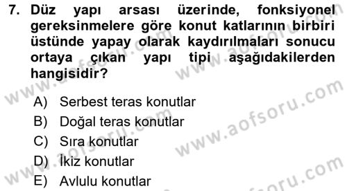 Bina ve Yapım Bilgisi Dersi 2019 - 2020 Yılı (Vize) Ara Sınav Soruları 7. Soru