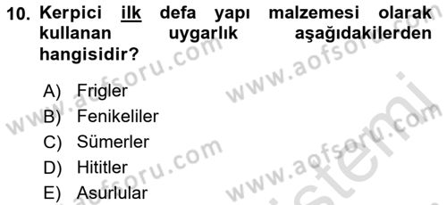 Bina ve Yapım Bilgisi Dersi 2019 - 2020 Yılı (Final) Dönem Sonu Sınav Soruları 10. Soru