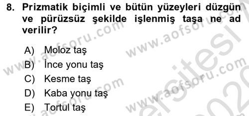 Bina ve Yapım Bilgisi Dersi 2019 - 2020 Yılı (Final) Dönem Sonu Sınav Soruları 8. Soru