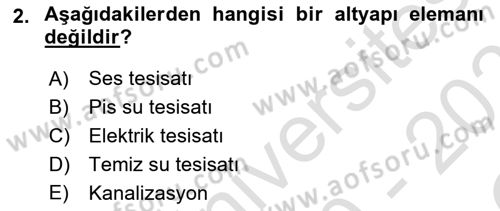 Bina ve Yapım Bilgisi Dersi 2020 - 2021 Yılı Yaz Okulu Sınav Soruları 2. Soru