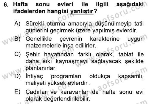 Bina ve Yapım Bilgisi Dersi 2020 - 2021 Yılı Yaz Okulu Sınav Soruları 6. Soru