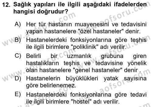 Bina ve Yapım Bilgisi Dersi 2021 - 2022 Yılı (Vize) Ara Sınav Soruları 12. Soru