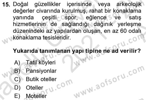 Bina ve Yapım Bilgisi Dersi 2021 - 2022 Yılı (Vize) Ara Sınav Soruları 15. Soru