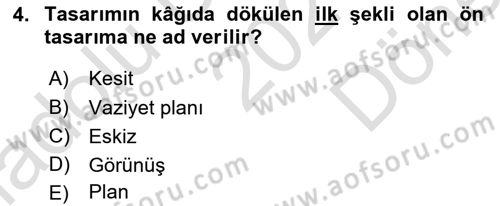 Bina ve Yapım Bilgisi Dersi 2021 - 2022 Yılı (Final) Dönem Sonu Sınav Soruları 4. Soru