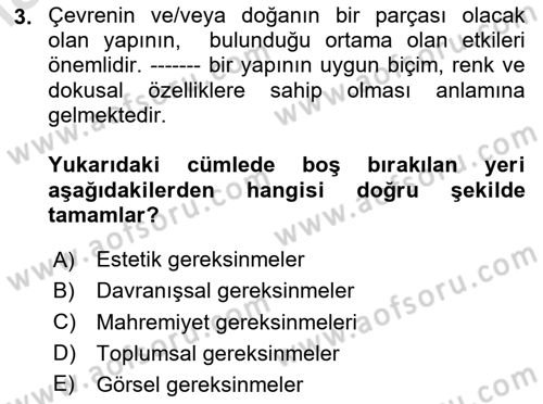 Bina ve Yapım Bilgisi Dersi 2025 - 2026 Yılı (Vize) Ara Sınav Soruları 3. Soru