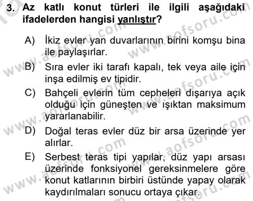 Bina ve Yapım Bilgisi Dersi 2025 - 2026 Yılı (Final) Dönem Sonu Sınav Soruları 3. Soru