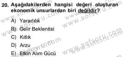 Emlak Finans ve Emlak Değerleme Dersi 2013 - 2014 Yılı (Vize) Ara Sınav Soruları 20. Soru